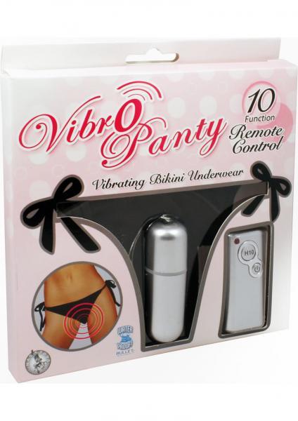 VibrO Panty Bikini 10 Function Remote Control, Waterproof, O/S, Black